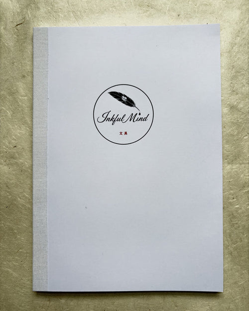 Inkful Mind Notizbuch A5, handgefertigt, Cover Weiß